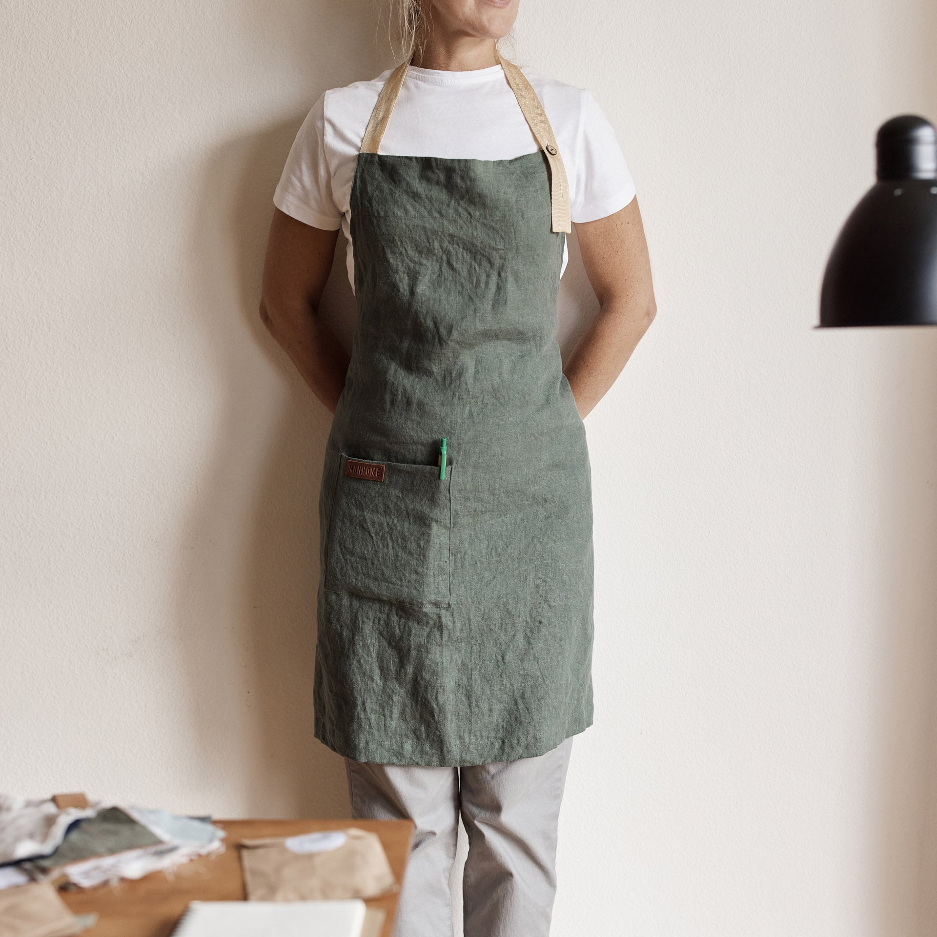 Лляний фартух "Monhome" (washed linen)